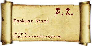 Paskusz Kitti névjegykártya